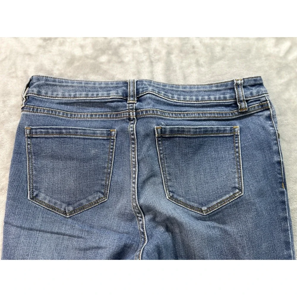 A.n.a. Jeans Bootcut Stretch Mid Rise Women Sz 28/6 Blue Whiskered Faded Western